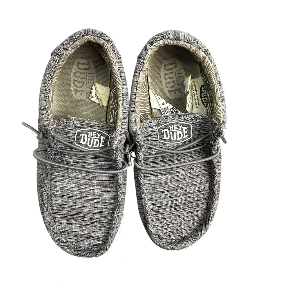 Kids' Hey Dude‎ Wally Youth, Size Y1, Stone Gray Linen Blend